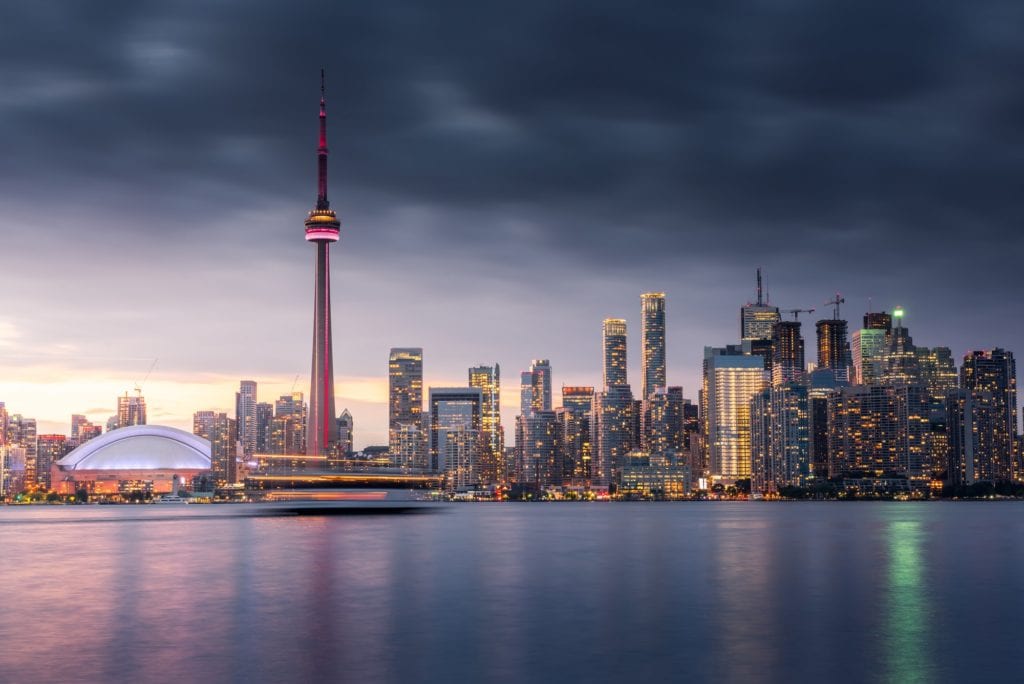 Toronto city skyline at night, real estate financing options in Ontario, Canada - Mortgage Scout