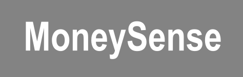 MoneySense Logo White on Gray